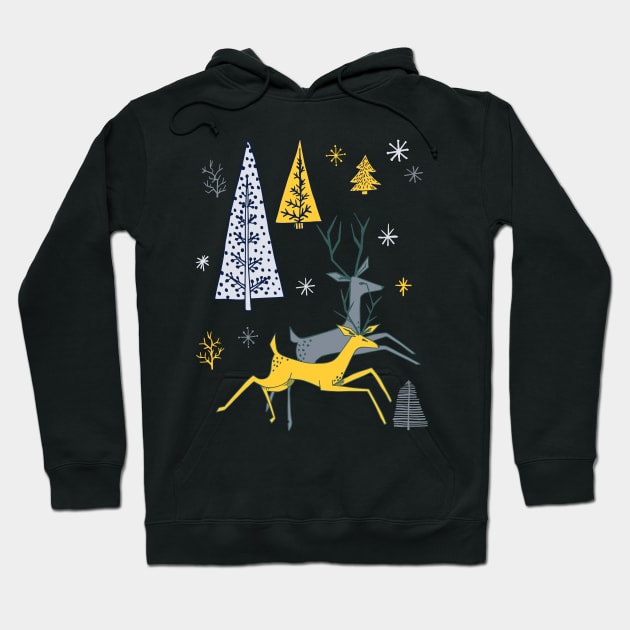 Cute Cartoon Deer Hoodie by SWON Design